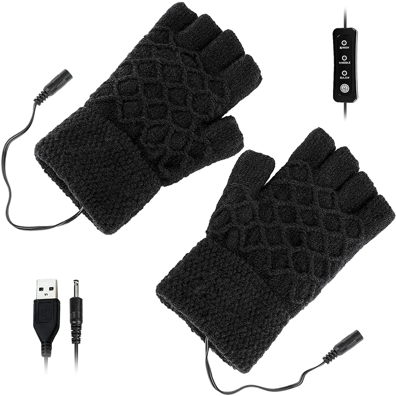 

NEW-USB Heated Gloves Unisex Mitten Winter Hands Warm Gloves For Indoor Or Outdoor Heating Warm Gloves