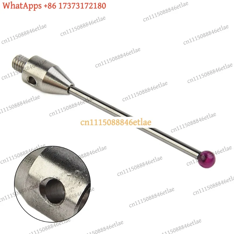 k03 CMM Touch Probe Threaded 4mm Red Ruby Ball 50mm Long Ceramic Extension Bar Stylus Compatible With A-5003-4799