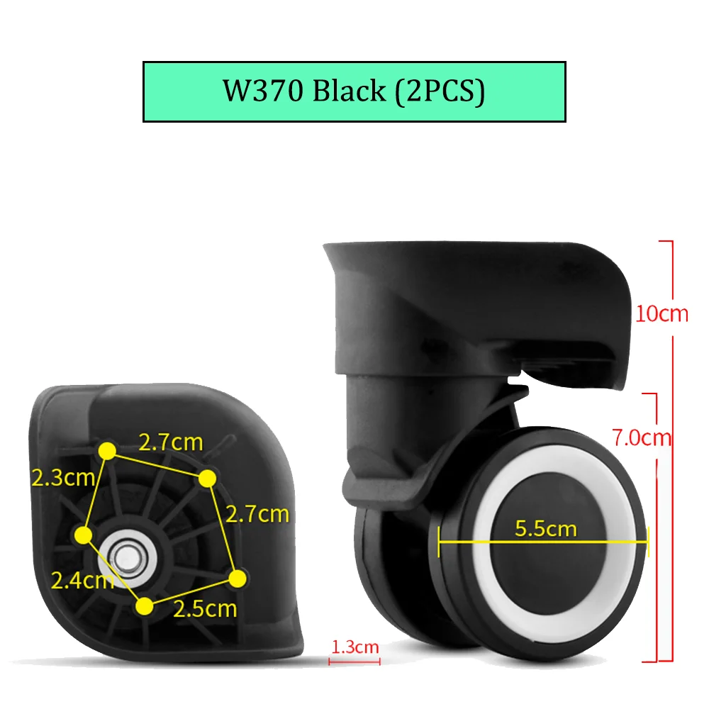 For W370 Luggage Wheel Trolley Case Wheel Pulley Sliding Casters Universal Wheel Repair Silent Wear-resistant