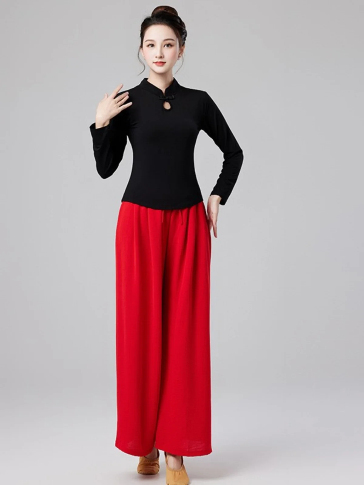 بدلة تدريب للرقص الكلاسيكي وملابس أداء بأكمام طويلة وياقة عالية وتصميم نحيف مع فستان جديد #5