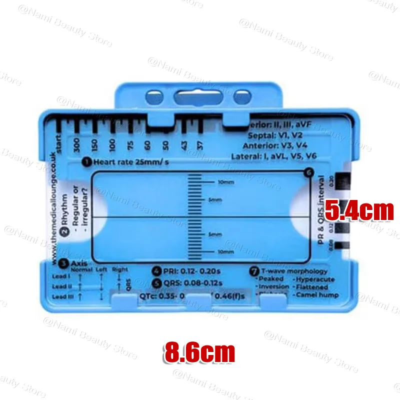 ECG 7 Step Ruler EKD Interpretation Card, Portable Pocket ECG EKD Reference Guide, Equipment For Gym Workout, Health Monitoring