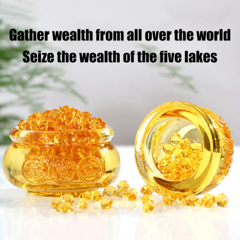 Gold Ingot Glass Crystal Wind New Home Gift Topaz Cornucopia Ornament