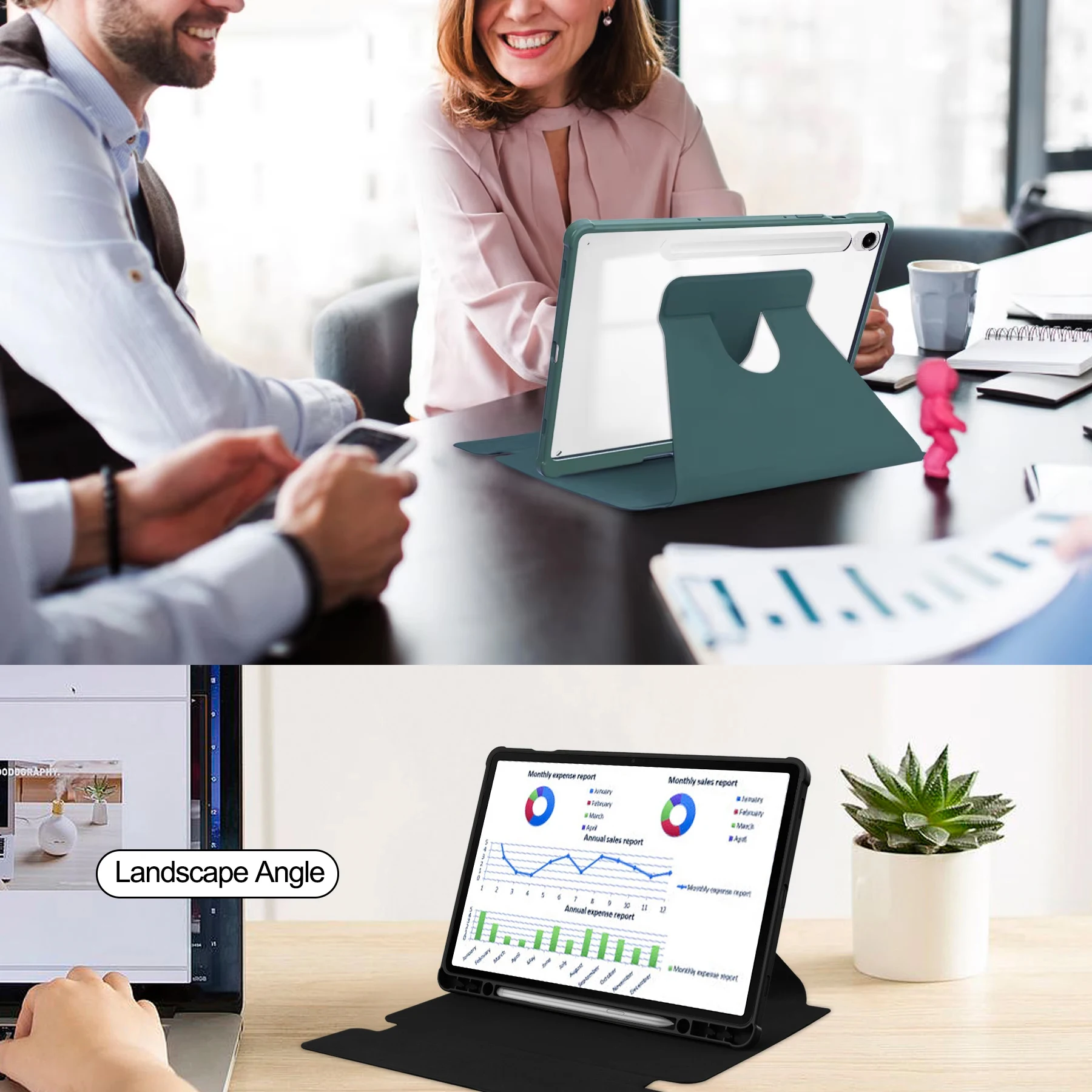 

Leather Case For Samsung Galaxy Tab S9/S9 FE/S10 FE/S10 Lite 10.9 Inch SM-X510/X516B Tablet Transparent 360°rotary keyboard