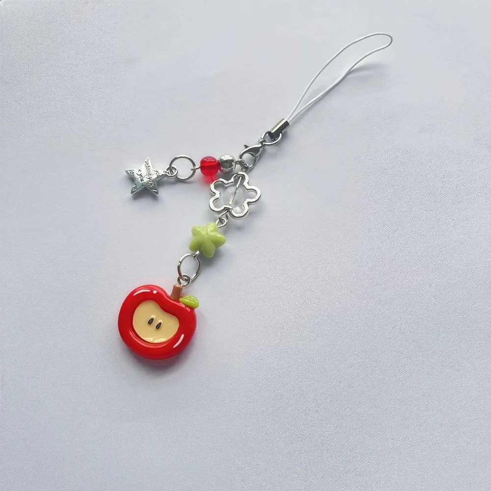 

Crystal Beaded Elegant Phone Charm Anti Loss Rope Stylish Keyring Phone Lanyard Y2K Cute Cute 3D Fruit Pendant Women Girls