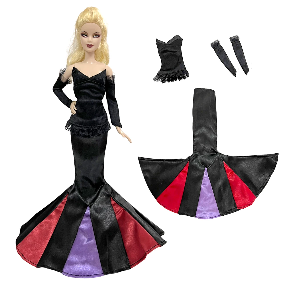 NK 1 Set Fashion Fairy Tale Dress Skirt  Modern Top Movie Outfit+Gloves 1/6 Doll Clothes For Barbie Doll Accessories Baby Toys