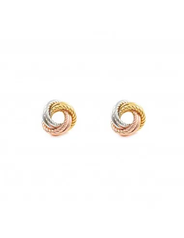 Earrings woman gold Tricolor 18k knot