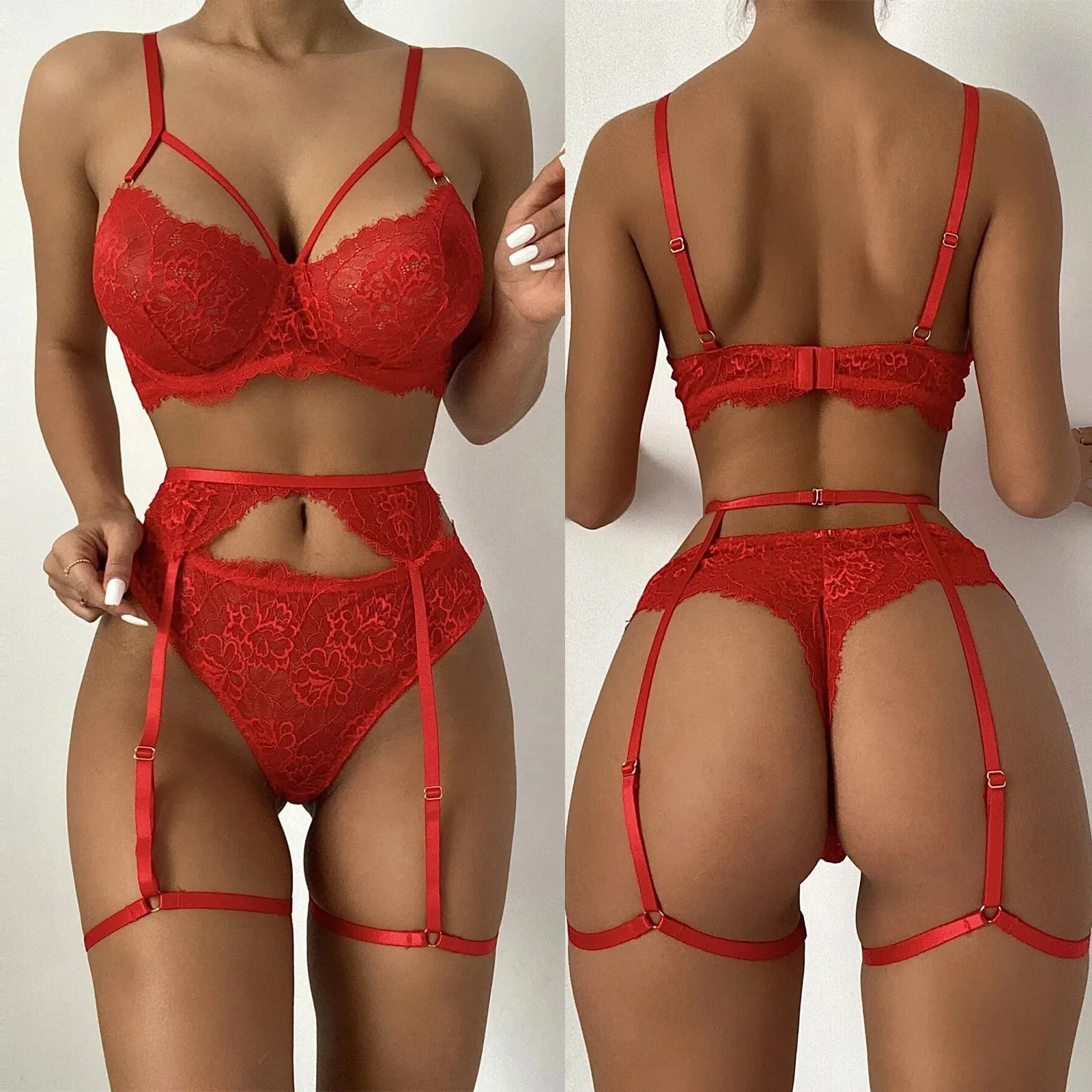 Sexy Babydoll Lace Bra And Panty Set Perspective Sex Erotic Costumes Lingerie Set Underwear Dress Porn Sexy Lingerie For Women