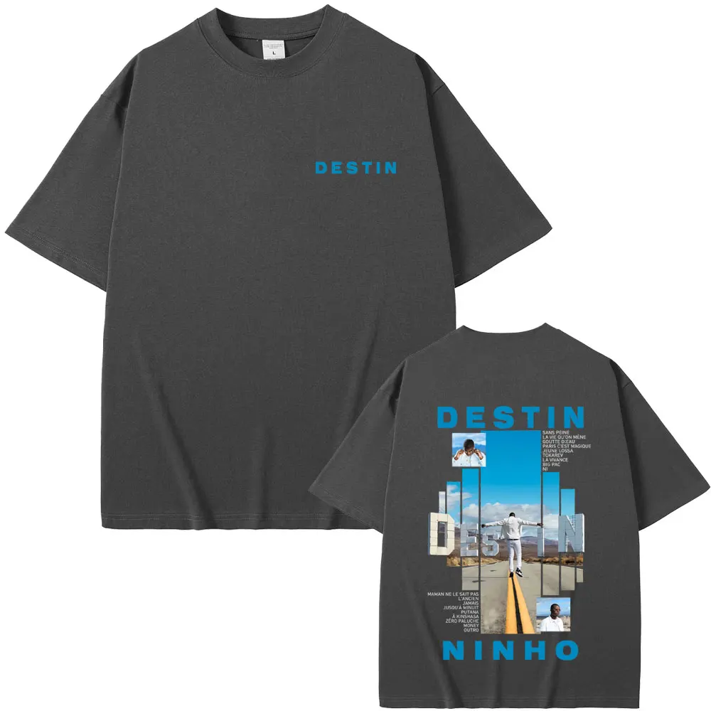 Rappeur Ninho Destin Album graphique T-shirt hommes femmes Hip Hop mode Pop musique T-shirts mâle décontracté Vintage T-shirts Streetwear