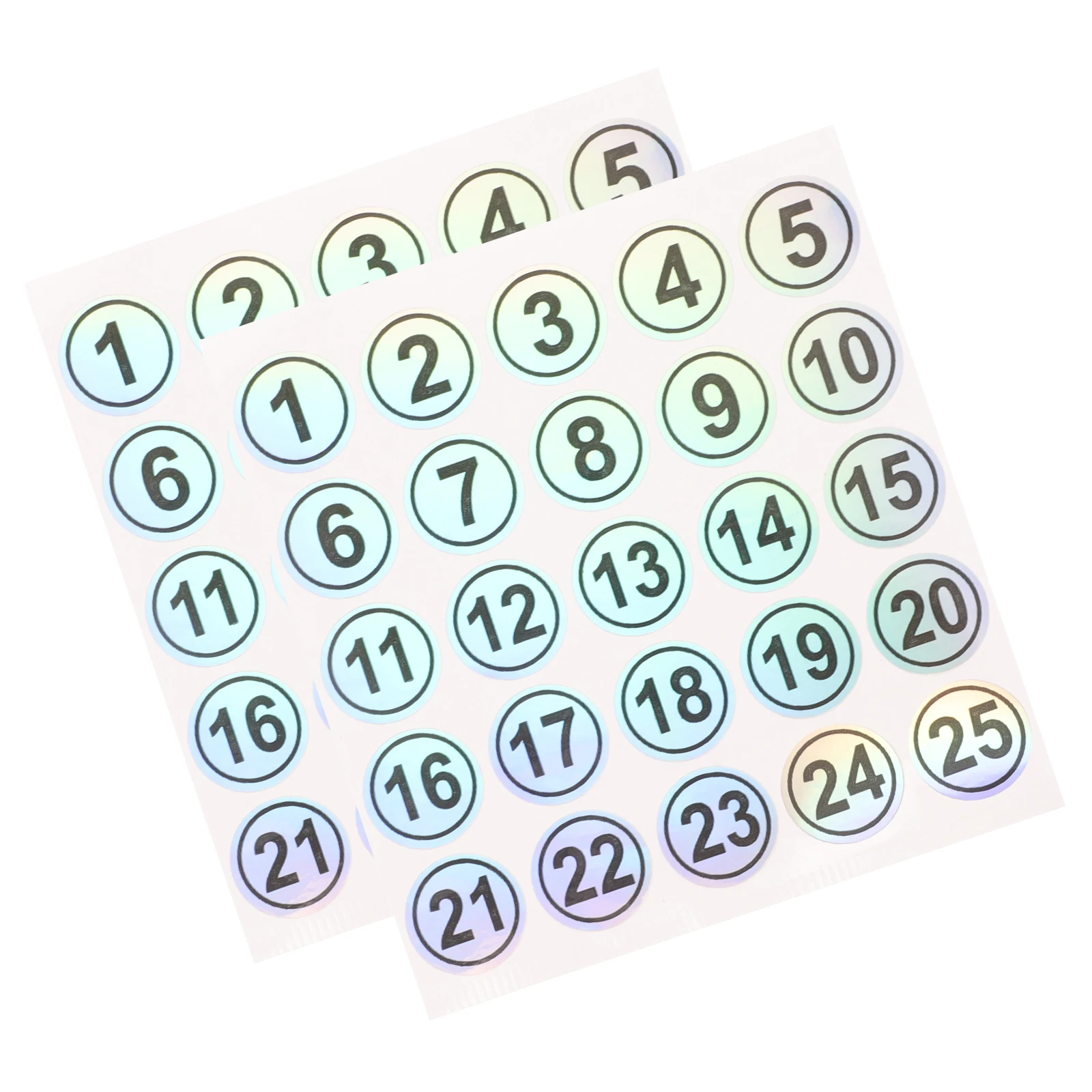 

2 Sheets Numbered Stickers Self Adhesive PVC Classification Labels Round Design Waterproof Reusable Folders Office Supplies