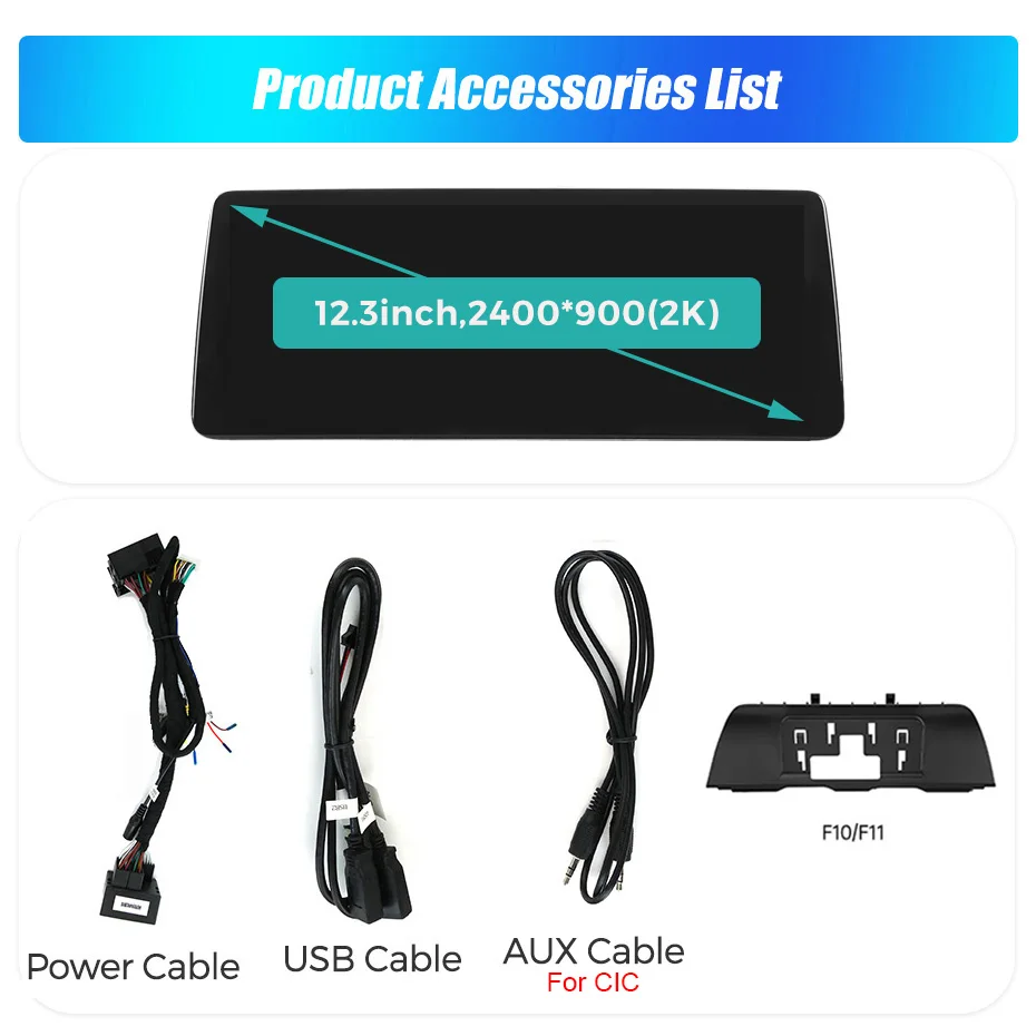 MEKEDE Autoradio per BMW Serie 5 F10 F11 2011‑2017 con schermo QLED da 10,25 pollici e 12,3 pollici 2K 2400*900, schermo touch a calotta, CarPlay wireless, Android Auto, sistema Linux, AHD 1080P,