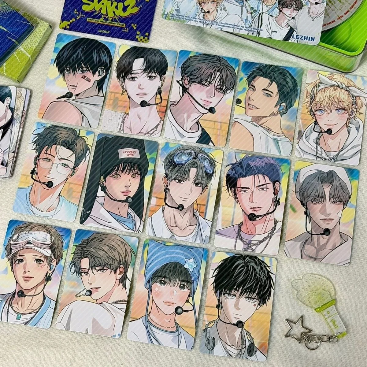  14PCS Korean Virtual Idol Photocard Set - BL Manga Character Laser LOMO Cards Perfect Gift for Comic Fans