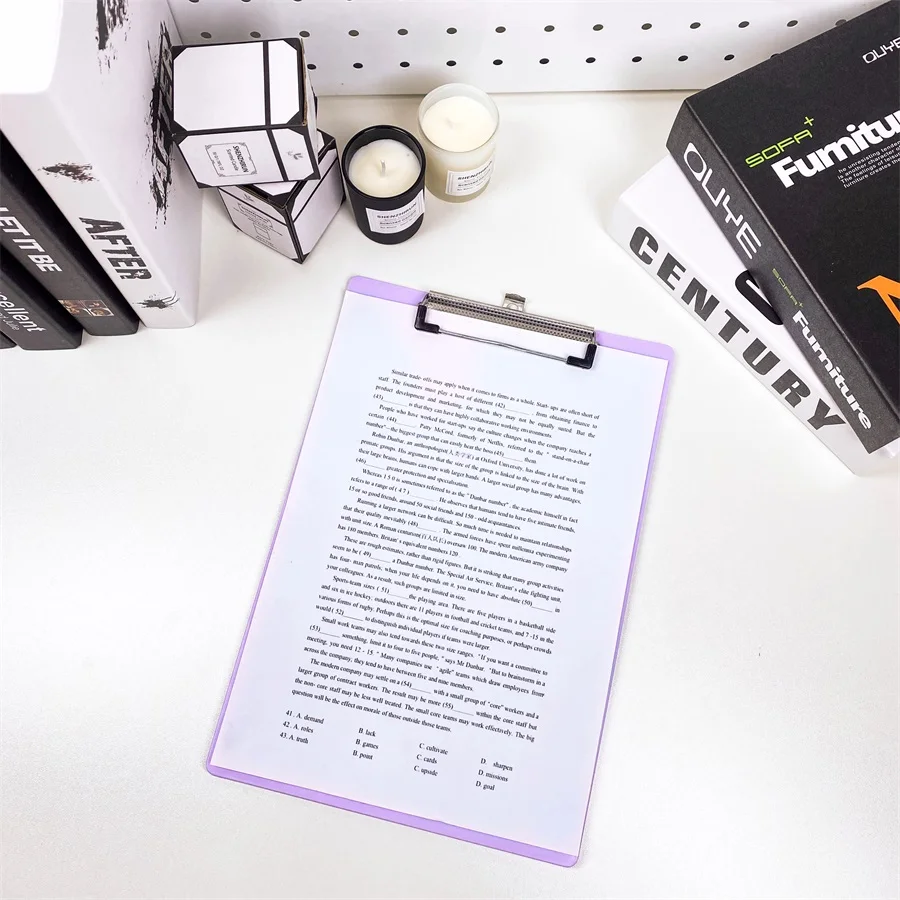 Carpeta de bloc de escritura A4 Morandi, férula, Clip, abrazadera de papel, suministros de oficina, Bloc de dibujo de carcasa dura para aprender