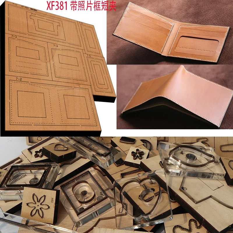 Handmade Wooden Short Clip Wallet Knife Die Leather Craft Punch Hand Tool Cut Knife Mould XF381 Leather Craft Tools