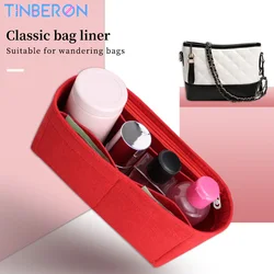 Bolsa organizadora de TINBERON, se adapta a bolsa errante, bolsa de cosméticos con forro, bolsa de maquillaje, inserto de tela de fieltro, bolsa de cosméticos y estuche