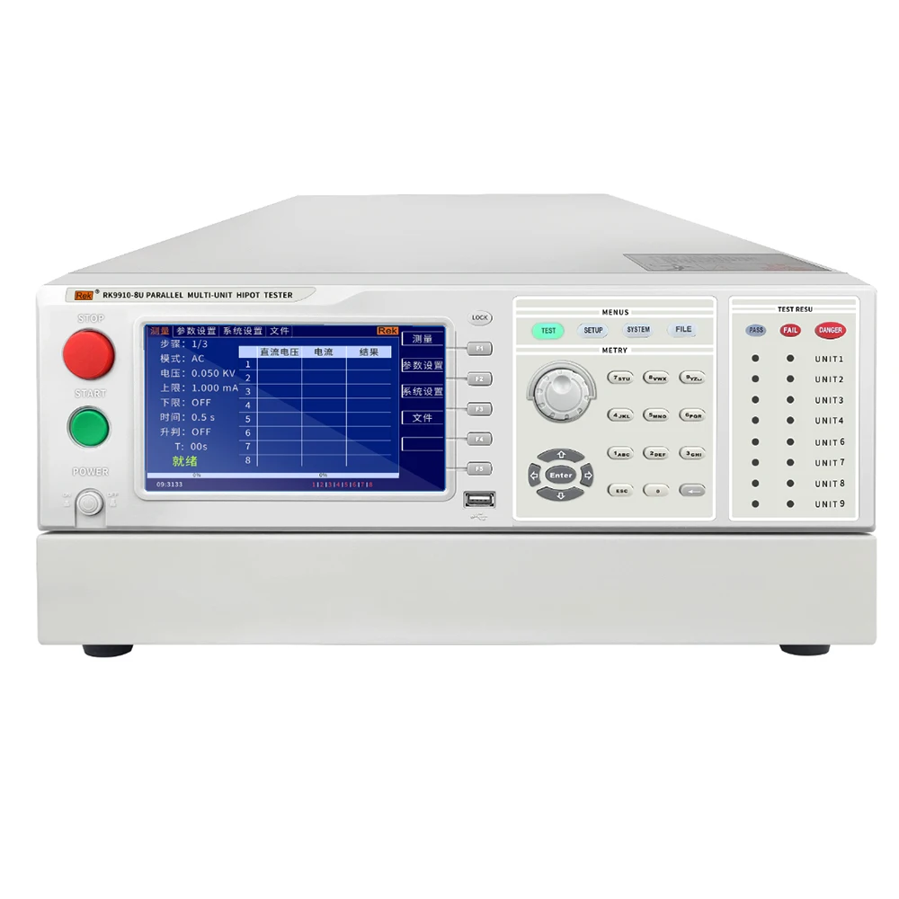 China REK RK9910-8U Programmed parallel AC-DC voltage insulation resistance tester AC 0.05-5KV DC 0.05-6KV Hi-pot tester