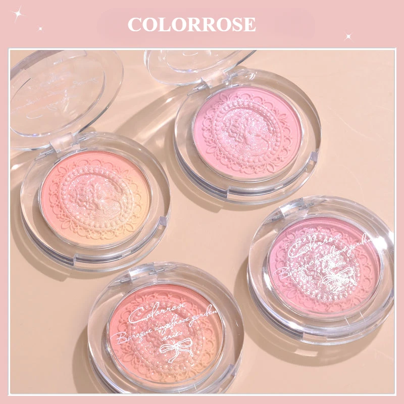 Colorrose Cosmetic Gradual Relief Powder Blusher Natural Nude Small Crowd Female WhiteApricot Matte Natural Delicate Face Makeup