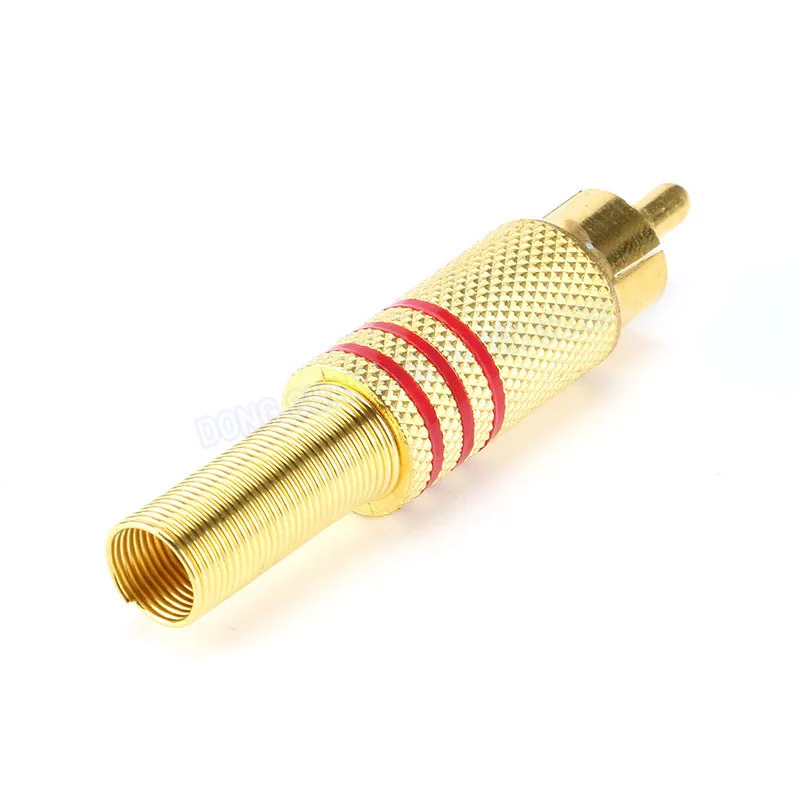 Vergulde Pruimenbloesem Plug Rood/Zwart Audio En Video Plug Lotus Plug Draadbaar Audio En Video Plug