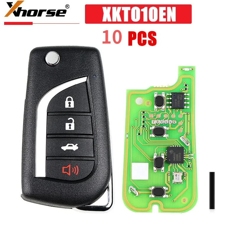 10 pcs/lot xhorse xkto10en for Toyota style wired universal remote key fob 4 button for vvdi key tool (English version)