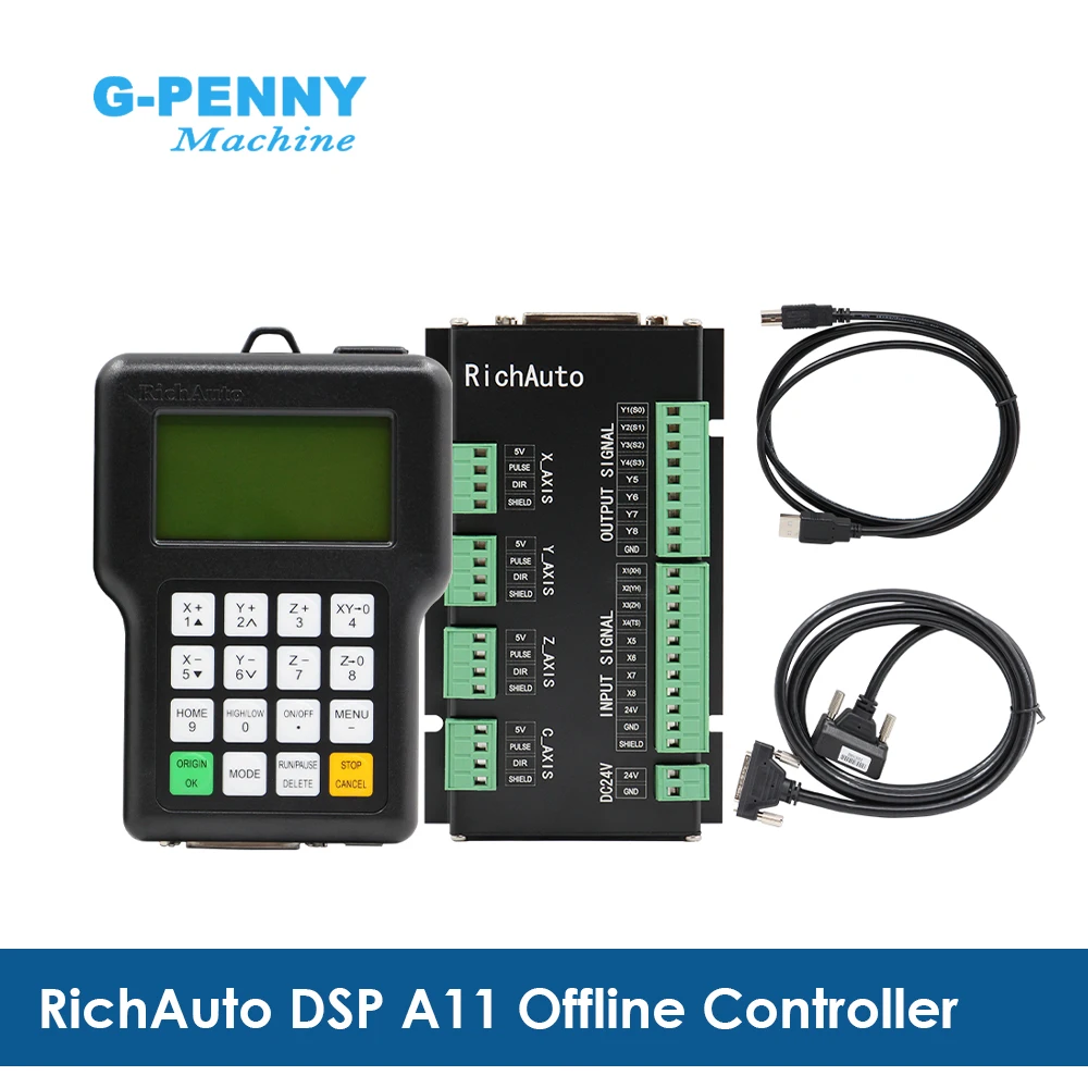 Free Shipping RichAuto DSP A11 CNC controller original 3 axis motion controller A11E English Version For CNC router machine