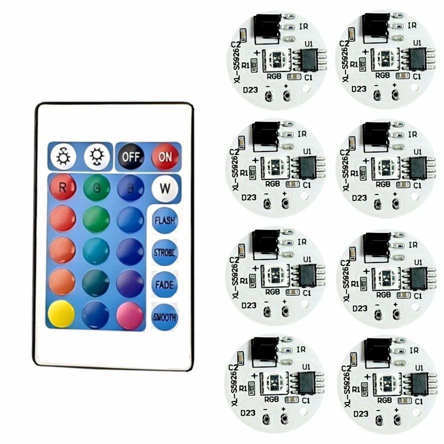 10-1PCS/Set 5V RGB LED Lights Plate Linkage Control Colorful Source Wireless Remote Advertising Decoration Light LED COB Chip