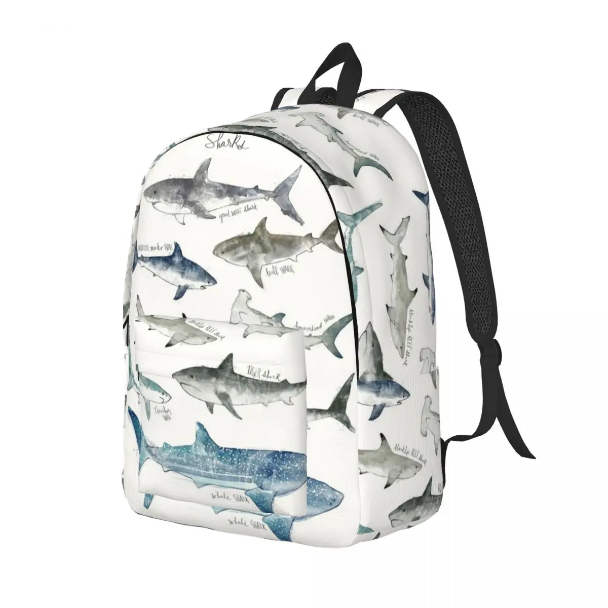 Sharks Backpack Daypack Large Capacity Kids BookBag School Bag Shoulder Bags for Men Women