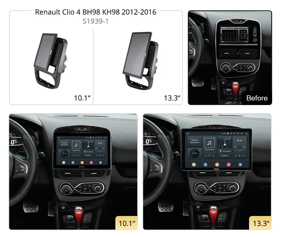 Tesla Style PX6 Android 10 Car DVD Player Rotatable 1920*1080 Navigation GPS Stereo Radio For Renault Clio 4 BH98 KH98 2012-2016