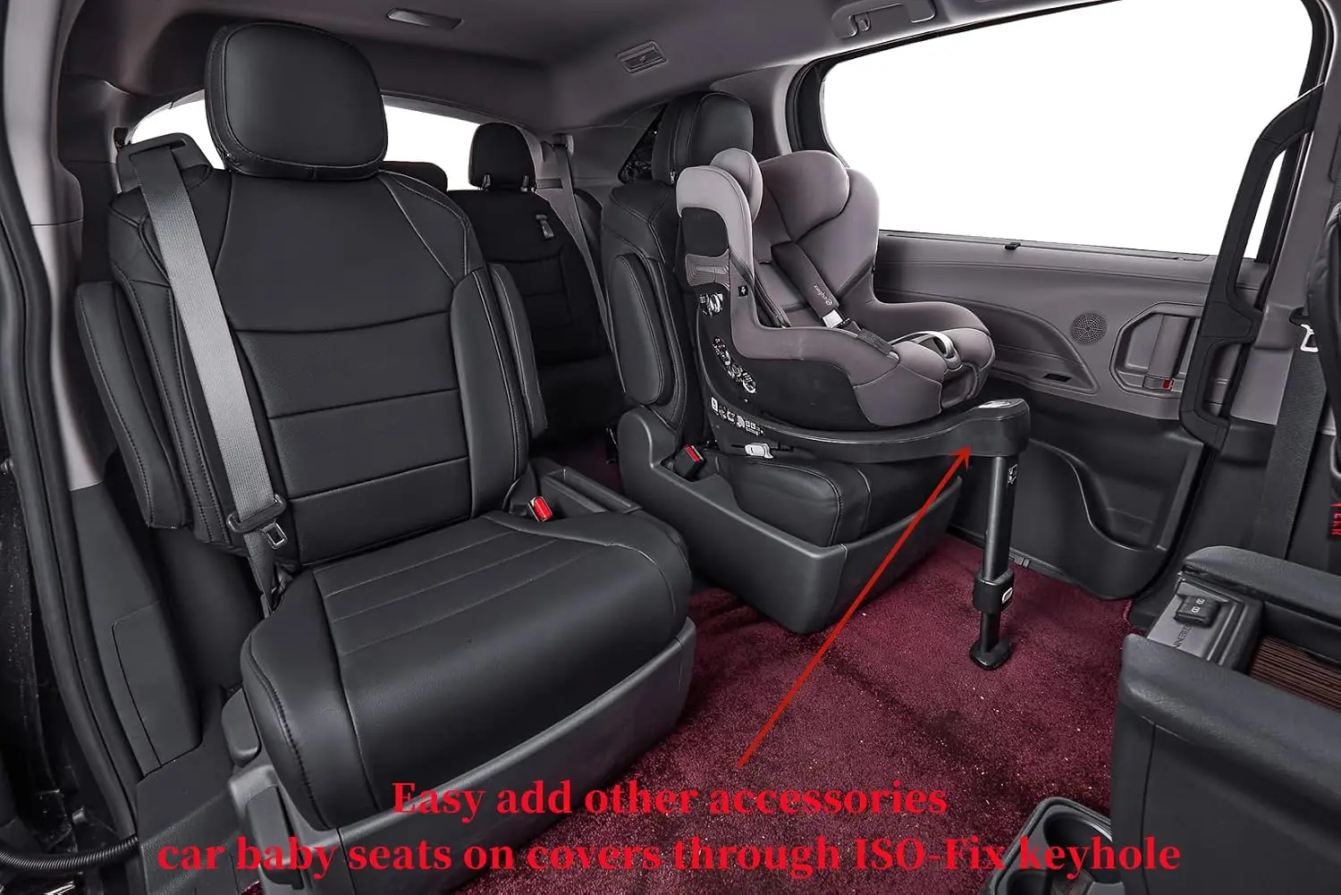 Coverdream Sienna Custom Fit Car Seat Covers for Toyota Sienna 2021-2026 LE XLE 8 Seats 2nd Row 4/2/4 Split & 2021-2026 XLE/XSE/Limited/Platinum 7 Seat 2nd Row Captain Seats Waterproof Full Set Seat Protector Seat Covers