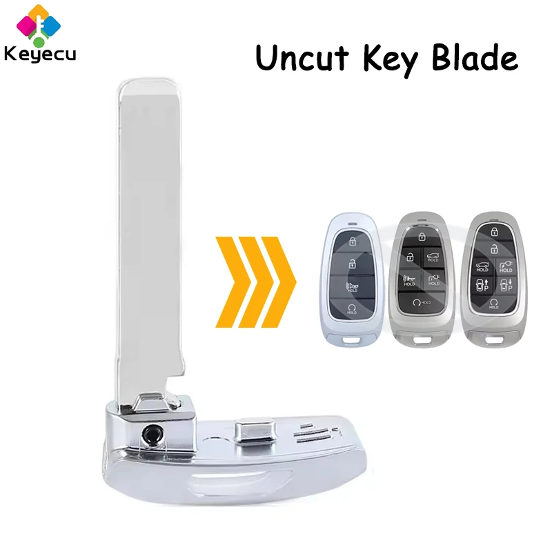 

KEYECU 2/3 шт., умный пульт дистанционного управления с необрезанной вставкой, лезвие аварийного ключа для Hyundai Ioniq 5 2021 2022 2023 2024 Santa Fe 2021 2022