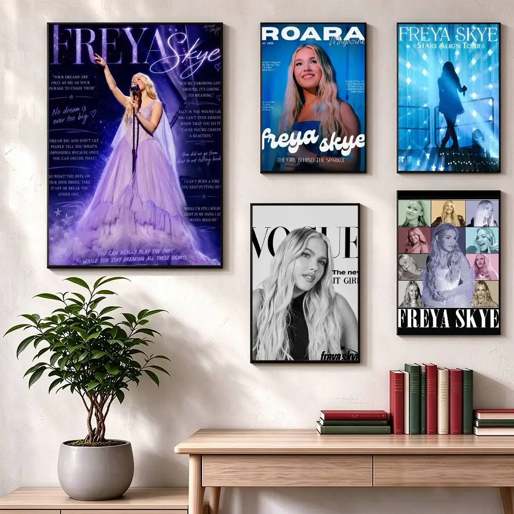 Freya S-Skye Pop Singer  Poster Waterproof Wall Art Sticker For Bar Living Room Vintage Decor High Quality Print Gift