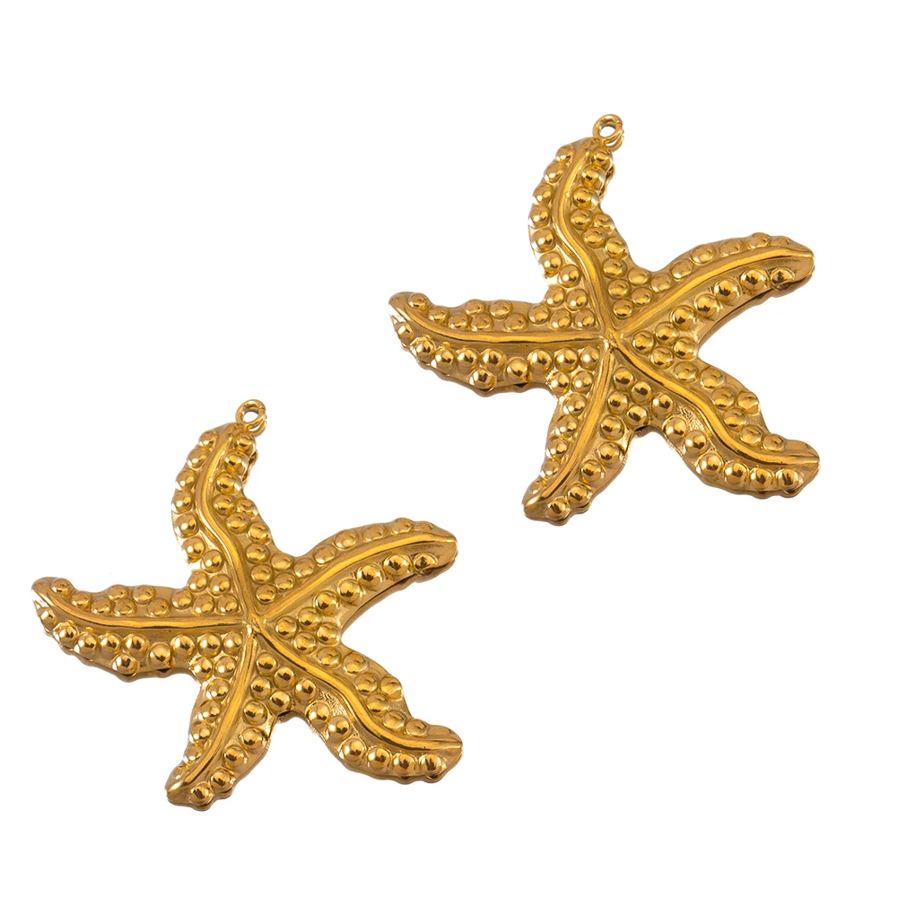 

2pcs 4pcs Marine Animals Necklace Charm Starfish Stainless Steel Pendants For Beach Holiday Jewelry Making Earring Commpont Bulk