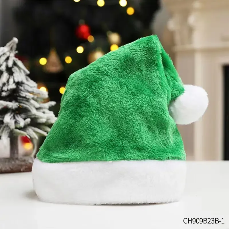 Kerst Kerstmutsen Korte Pluche Kerst Kerstman Cap Comfort Kerstaccessoires voor Dames Heren