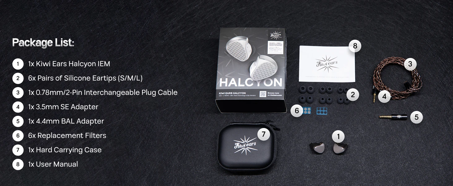 Linsoul Kiwi Ears Halcyon Weltweit erste MEMS + 1DD + 3BA Tribrid IEM-Ohrhörer mit Gaming-Boom-Mikrofon – Detail 10