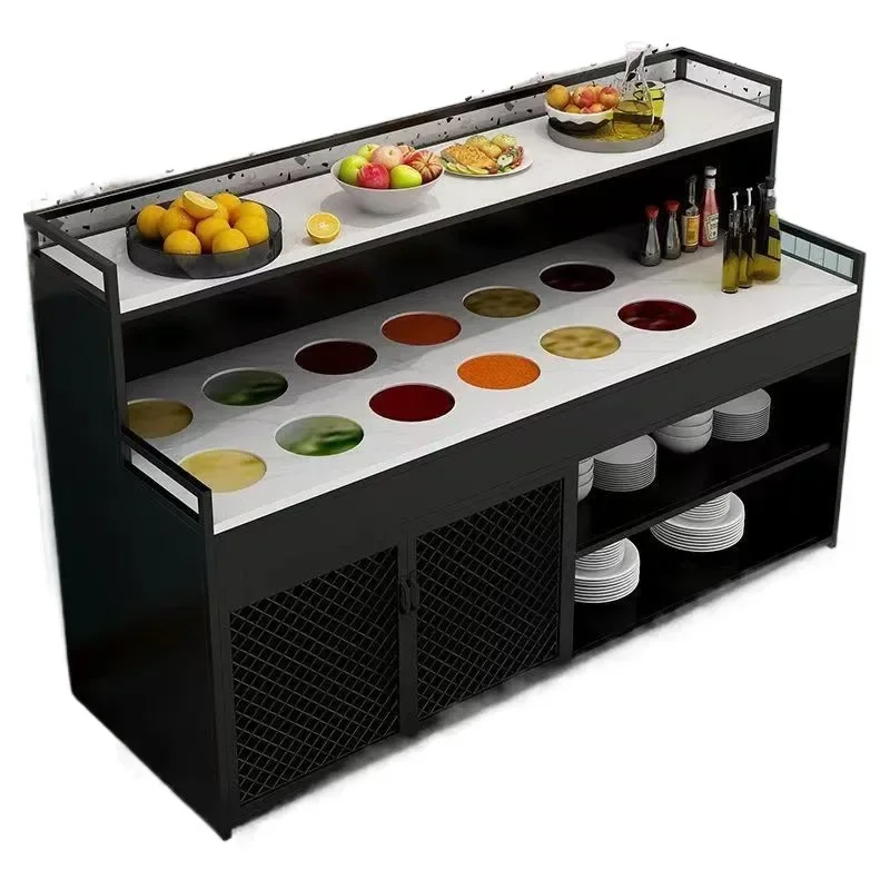 Hot pot restaurant seasoning table, buffet table, barbecue sauce table, hot pot dipping, small ingredients