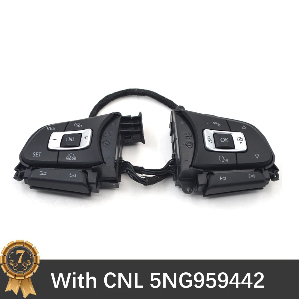 

For VW Tiguan /Touran /T-roc /Arteon CNL Steering Wheel Multifunction Button Matte Silver 5NG959442 5NG 959 442