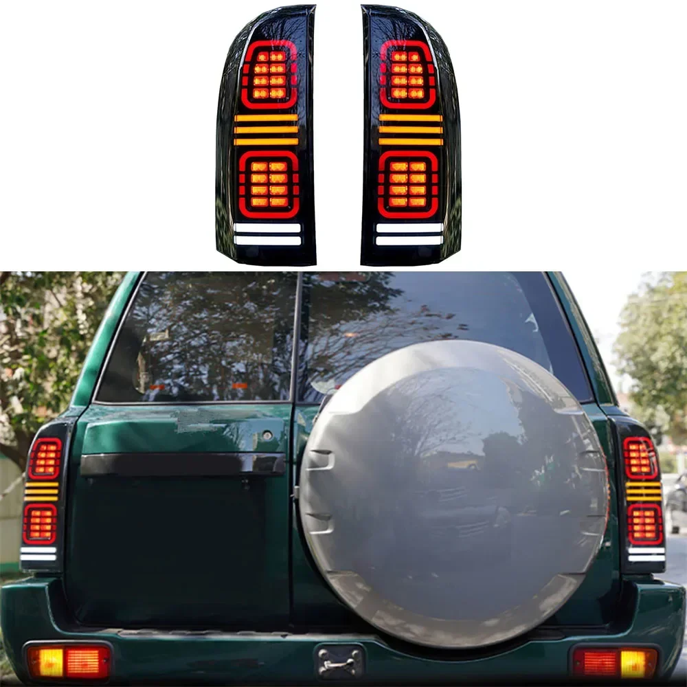 Car Led Rear Tail Light Lamps Exterior Taillight With Brake + Reverse Lamp +Turn Signal Fits For Nissan GU Patrol Y61 2004-2022