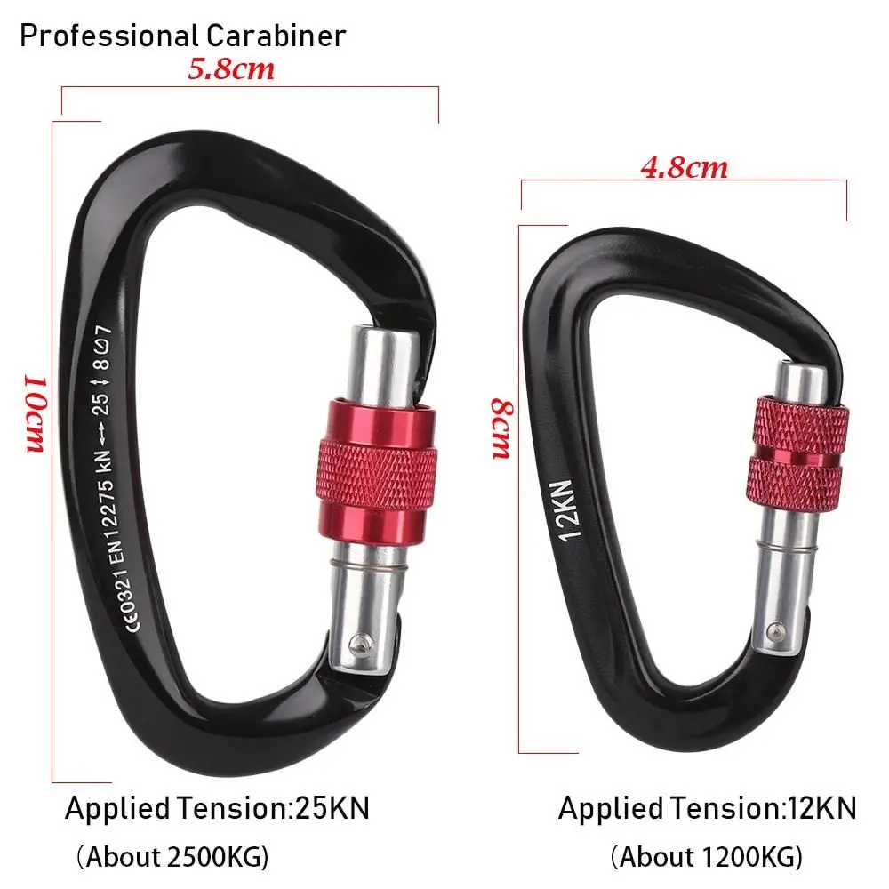 D-Vorm Accessoires Aluminium Security Master Lock Bergbeklimmen Beschermingsmiddelen Klimsleutelhaken Professionele Karabijnhaak