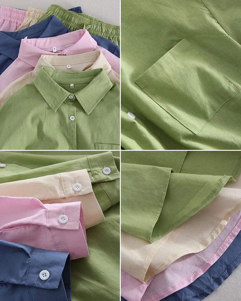Streamgirl Linen Pants Sets For Women Summer Suits Pink Two Piece Trouser Women's Suit Sets Linen Shirt Set Oversize Outfit Suit