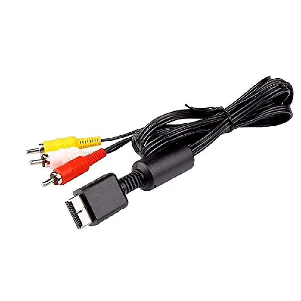 Replacement AV to RCA Composite Cable for PS2 PS3 Playstation TV Monitor Connection Cord Retro Game Console Setup