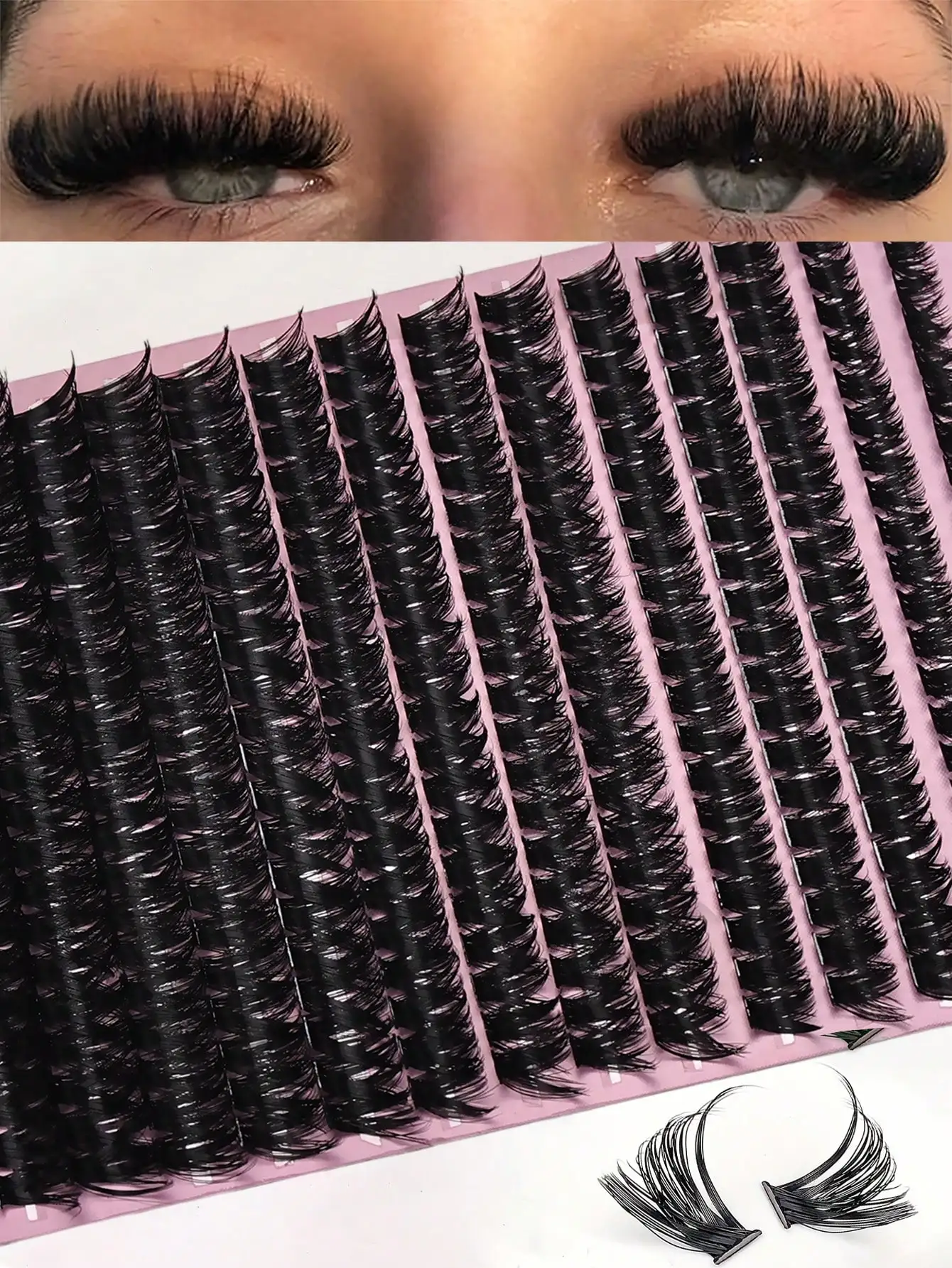 80D D-Curl 8 16mm DIY Wimpernbüschel, dicke und voluminöse Einzelwimpernverlängerungen, falsche Wimpern für den täglichen Gebrauch, Partys und Make-up-Looks – Detail 1