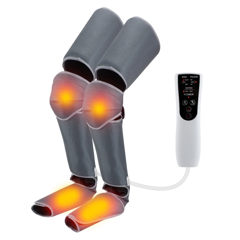 Leg Massager Blood Circulation Pressotherapy Lymphatic Drainage Calf Massage Air Compression 360°Full Wrap Vibration Pain Relief