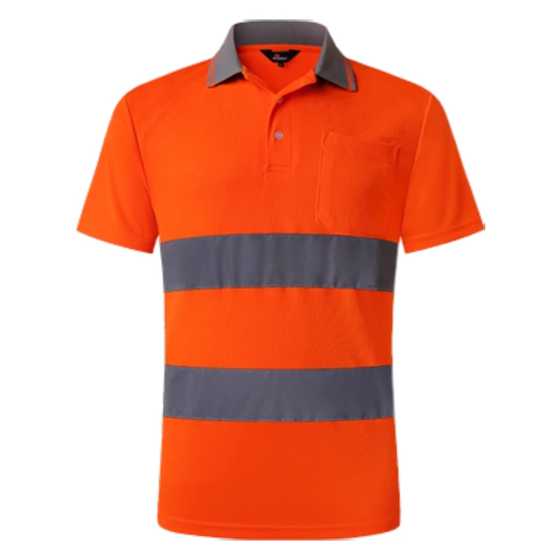 Hi Vis Short Sleeve Shirt Safety Shirt Reflective Polo Shirts Work Shirts For Men Construction Workwear