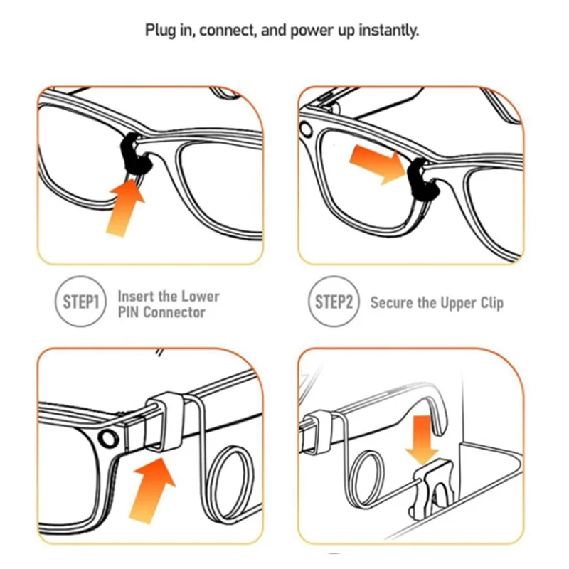 BNVN-For Rayban & Oakley Meta كابل شحن النظارات الذكية لنماذج Skyler Headliner - يتصل مع علبة الشحن