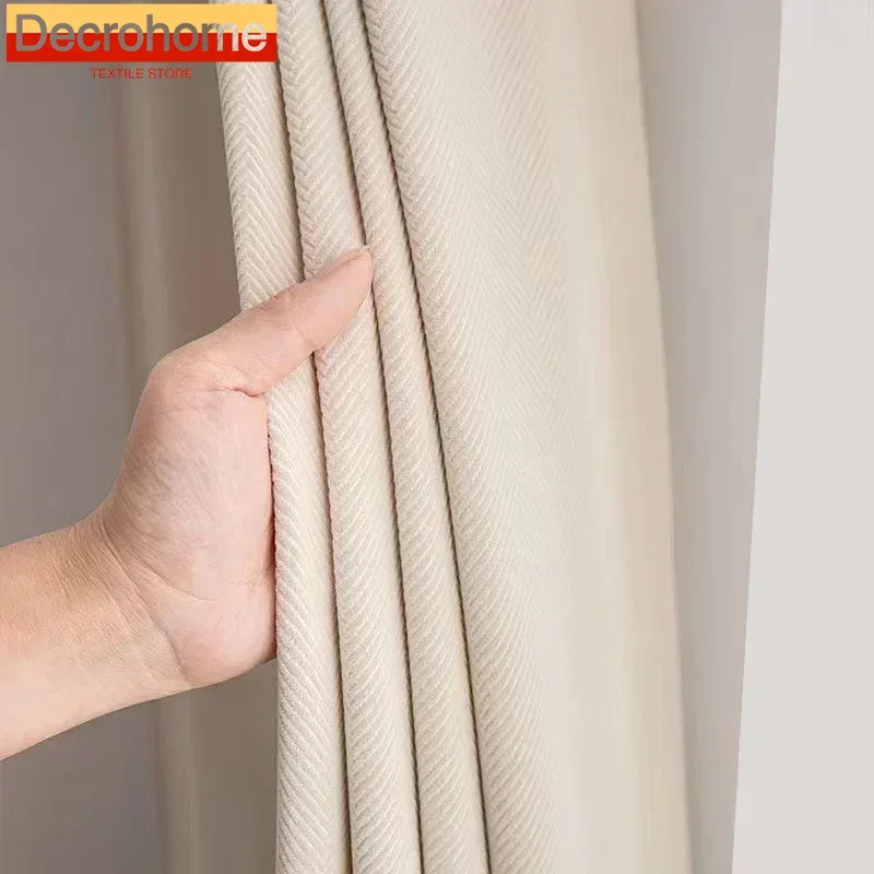 

Nordic Modern Velvet Curtains for Living Dining Room Bedroom Minimalist Curtain Thick Blackout Window Curtains Customize