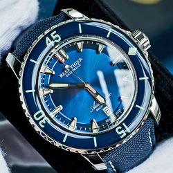 Reef Tiger/RT Dive Watches for Men Rose Gold Blue Dial Super Luminous Watches Analog Automatic Watches reloj hombre RGA3035