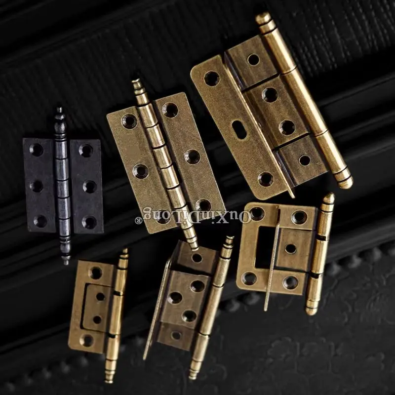 

Classic Retro 8PCS European Antique Furniture Hinges Cupboard Wardrobe Closet Cabinet Door Hinges Screen Splints Bronze Hinges