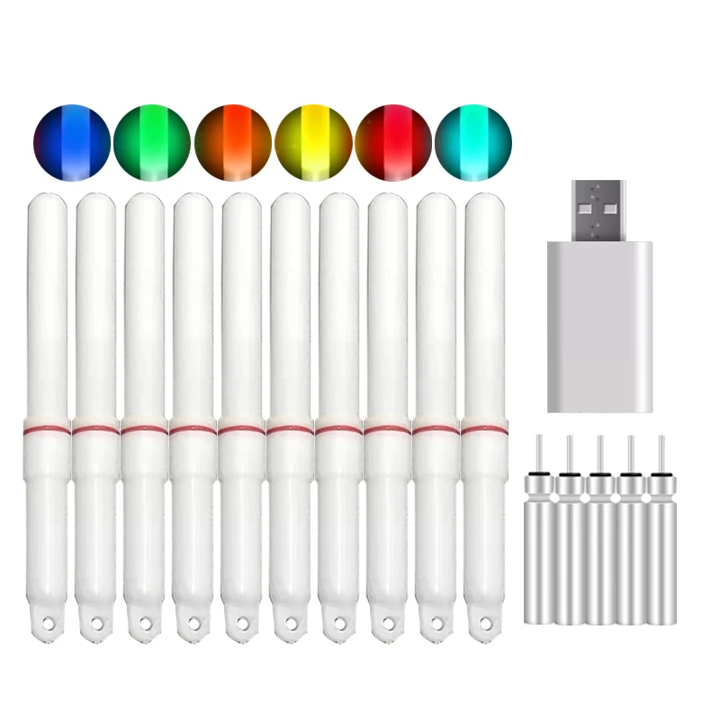 

10pcs/lot Light Stick with Rechargeable cr425 Battery Red/Green/Flash Electronic Stick Luminous Floats Accessory Led Lamp J533