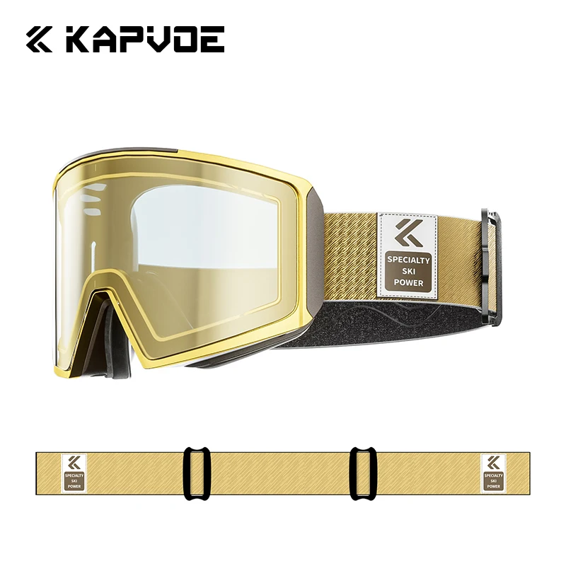 Kapvoe czerwone fotochromowe śniegowe męskie magnetyczne snowboardowe gogle narciarskie zestaw Anti-Fog ochrona UV400 damskie okulary narciarskie okulary narciarskie