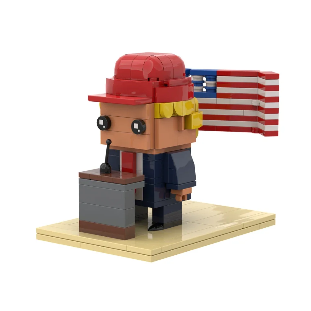 MOC American Celebrity Trumps Brickheadzs Building Block Set Trumps Scene Figure US Presidential Bricks Model Toy for kids Gift