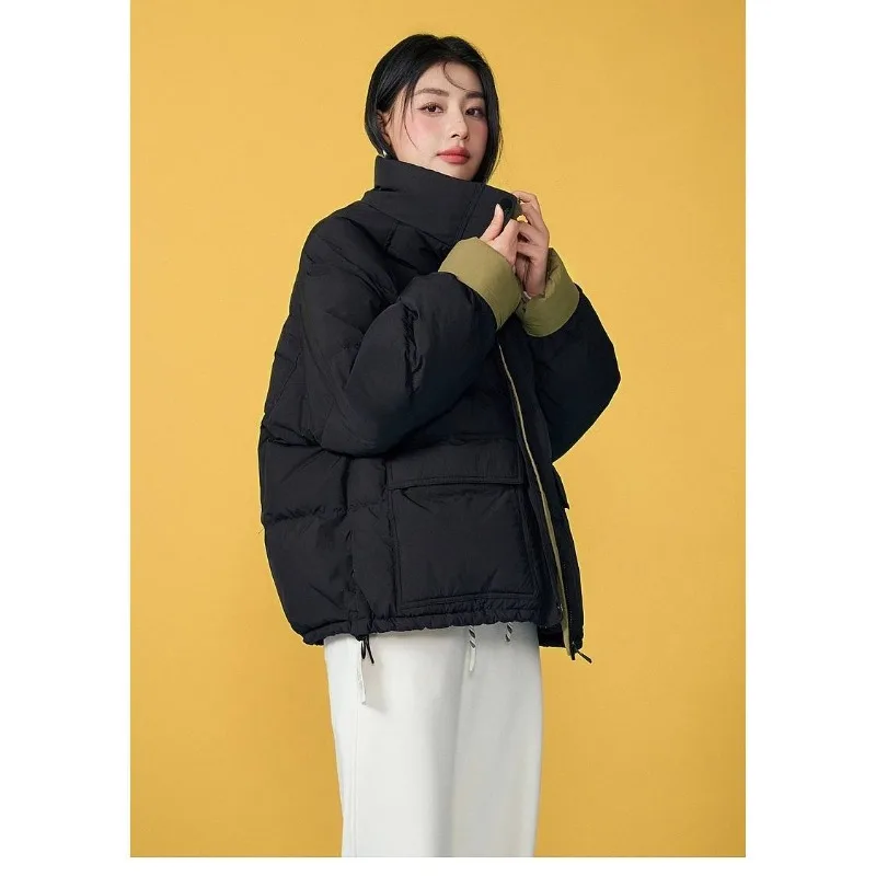 Women Winter Colorful Trendy Zipper Pocket Hooded Casual Leisure Fashion Simple Short Oceans Premium Niche Design Small Dopamine