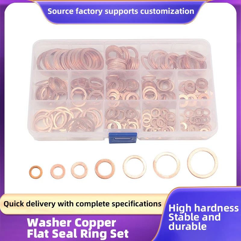 

Creamily Washer Copper Sealing Solid Gasket Washer Sump Plug Oil For Boat Crush Flat Seal Ring Tool Ring Set Copper Washers